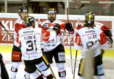 EBEL. Eishockey Bundesliga. KAC gegen 	HC Orli Znojmo. Torjubel Znojmo. Klagenfurt, am 2.12.2016.
Foto: Kuess

---
pressefotos, pressefotografie, kuess, qs, qspictures, sport, bild, bilder, bilddatenbank