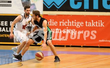 Basketball 2. Bundesliga. GD 9. Runde. Woerthersee Piraten gegen Basket Flames.  Edgar Allesch (Woerthersee Piraten), Christian Kuenstner  (Basket Flames). Klagenfurt, am 3.12.2016.
Foto: Kuess
---
pressefotos, pressefotografie, kuess, qs, qspictures, sport, bild, bilder, bilddatenbank