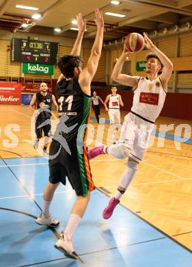 Basketball 2. Bundesliga. GD 9. Runde. Woerthersee Piraten gegen Basket Flames. Christof Gspandl, (Woerthersee Piraten), Mathias Kutschera  (Basket Flames). Klagenfurt, am 3.12.2016.
Foto: Kuess
---
pressefotos, pressefotografie, kuess, qs, qspictures, sport, bild, bilder, bilddatenbank