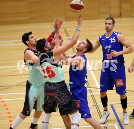 Basketball 2. Bundesliga. GD 9. Runde. Raiders Villach gegen D.C. Timberwolves.  Erik Rhinehart, Marko Kolaric (Villach), Nemanja NIKOLIC, Vincent POLAKOVIC (D.C. Timberwolves). Villach, am 4.12.2016.
Foto: Kuess
---
pressefotos, pressefotografie, kuess, qs, qspictures, sport, bild, bilder, bilddatenbank