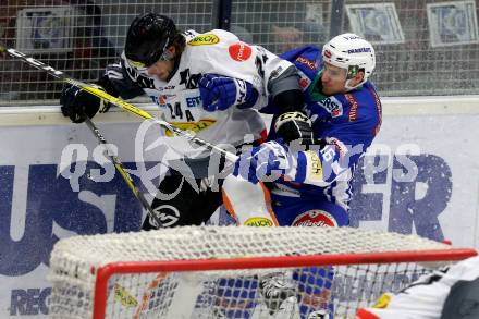 EBEL. Eishockey Bundesliga. VSV gegen	Dornbirner Eishockey Club. Daniel Nageler,  (VSV), Michael Caruso (Dornbirn). Villach, am 9.12.2016.
Foto: Kuess

---
pressefotos, pressefotografie, kuess, qs, qspictures, sport, bild, bilder, bilddatenbank