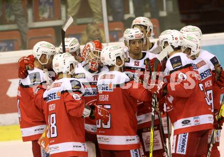 EBEL. Eishockey Bundesliga. KAC gegen 	HCB Suedtirol Alperia. Jubel (KAC). Klagenfurt, am 16.12.2016.
Foto: Kuess

---
pressefotos, pressefotografie, kuess, qs, qspictures, sport, bild, bilder, bilddatenbank