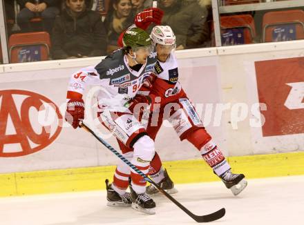 EBEL. Eishockey Bundesliga. KAC gegen 	HCB Suedtirol Alperia. Manuel Geier,  (KAC), Daniel Frank (Bozen). Klagenfurt, am 16.12.2016.
Foto: Kuess

---
pressefotos, pressefotografie, kuess, qs, qspictures, sport, bild, bilder, bilddatenbank