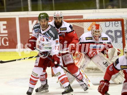 EBEL. Eishockey Bundesliga. KAC gegen 	HCB Suedtirol Alperia. Martin Schumnig, (KAC), Travis Oleksuk (Bozen). Klagenfurt, am 16.12.2016.
Foto: Kuess

---
pressefotos, pressefotografie, kuess, qs, qspictures, sport, bild, bilder, bilddatenbank