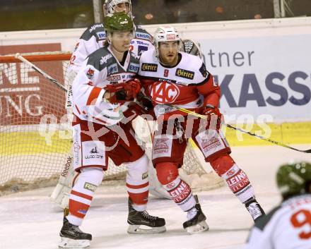 EBEL. Eishockey Bundesliga. KAC gegen 	HCB Suedtirol Alperia. Matthew Neal,  (KAC), Maxwell Everson (Bozen). Klagenfurt, am 16.12.2016.
Foto: Kuess

---
pressefotos, pressefotografie, kuess, qs, qspictures, sport, bild, bilder, bilddatenbank