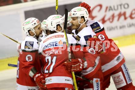 EBEL. Eishockey Bundesliga. KAC gegen 	HCB Suedtirol Alperia. Torjubel (KAC). Klagenfurt, am 16.12.2016.
Foto: Kuess

---
pressefotos, pressefotografie, kuess, qs, qspictures, sport, bild, bilder, bilddatenbank