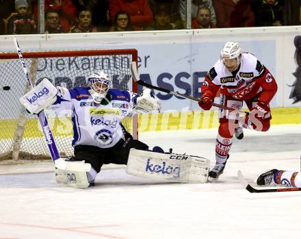 EBEL. Eishockey Bundesliga. KAC gegen 	VSV. Jamie Lundmark,  (KAC), Lukas Herzog (VSV). Klagenfurt, am 18.12.2016.
Foto: Kuess

---
pressefotos, pressefotografie, kuess, qs, qspictures, sport, bild, bilder, bilddatenbank