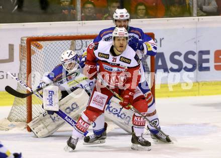 EBEL. Eishockey Bundesliga. KAC gegen 	VSV. Manuel Geier, (KAC), Jeremie Ouellet Blain, Lukas Herzog (VSV). Klagenfurt, am 18.12.2016.
Foto: Kuess

---
pressefotos, pressefotografie, kuess, qs, qspictures, sport, bild, bilder, bilddatenbank