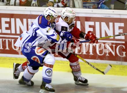 EBEL. Eishockey Bundesliga. KAC gegen 	VSV. Thomas Koch, (KAC), Florian Muehlstein  (VSV). Klagenfurt, am 18.12.2016.
Foto: Kuess

---
pressefotos, pressefotografie, kuess, qs, qspictures, sport, bild, bilder, bilddatenbank