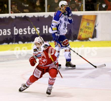 EBEL. Eishockey Bundesliga. KAC gegen 	VSV. Torjubel Patrick Harand (KAC). Klagenfurt, am 18.12.2016.
Foto: Kuess

---
pressefotos, pressefotografie, kuess, qs, qspictures, sport, bild, bilder, bilddatenbank