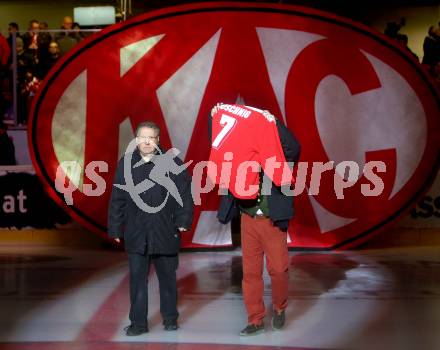 EBEL. Eishockey Bundesliga. KAC gegen 	VSV. Ehrung Sepp Puschnig,  (KAC). Klagenfurt, am 18.12.2016.
Foto: Kuess

---
pressefotos, pressefotografie, kuess, qs, qspictures, sport, bild, bilder, bilddatenbank