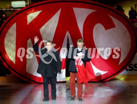 EBEL. Eishockey Bundesliga. KAC gegen 	VSV. Ehrung Sepp Puschnig (KAC). Klagenfurt, am 18.12.2016.
Foto: Kuess

---
pressefotos, pressefotografie, kuess, qs, qspictures, sport, bild, bilder, bilddatenbank