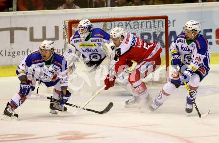 EBEL. Eishockey Bundesliga. KAC gegen 	VSV. Kevin Kapstad (KAC), Kevin Wehrs, Florian Muehlstein, Lukas Herzog  (VSV). Klagenfurt, am 18.12.2016.
Foto: Kuess

---
pressefotos, pressefotografie, kuess, qs, qspictures, sport, bild, bilder, bilddatenbank