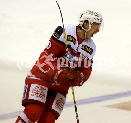 EBEL. Eishockey Bundesliga. KAC gegen 	VSV. Torjubel Patrick Harand (KAC). Klagenfurt, am 18.12.2016.
Foto: Kuess

---
pressefotos, pressefotografie, kuess, qs, qspictures, sport, bild, bilder, bilddatenbank