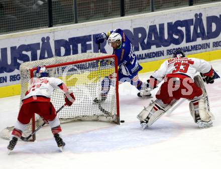 EBEL. Eishockey Bundesliga. VSV gegen	EC Red Bull Salzburg	. Nico Brunner, (VSV), Luka Gracnar, Bobby Raymond  (Salzburg). Villach, am 20.12.2016.
Foto: Kuess

---
pressefotos, pressefotografie, kuess, qs, qspictures, sport, bild, bilder, bilddatenbank