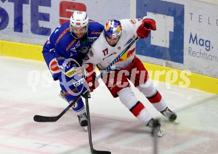 EBEL. Eishockey Bundesliga. VSV gegen	EC Red Bull Salzburg	. Jeremie Ouellet Blain,  (VSV), Brett Olson (Salzburg). Villach, am 20.12.2016.
Foto: Kuess

---
pressefotos, pressefotografie, kuess, qs, qspictures, sport, bild, bilder, bilddatenbank