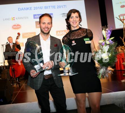 Sportgala. Nacht des Sports. Ehrung Sportler des Jahres.  Albin Ouschan, Magdalena Lobnig. Velden, 21.12.2016.
Foto: Kuess 
---
pressefotos, pressefotografie, kuess, qs, qspictures, sport, bild, bilder, bilddatenbank