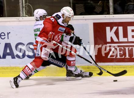 EBEL. Eishockey Bundesliga. KAC gegen 	HDD Olimpija Ljubljana. Mark Popovic,  (KAC), Aljaz Chvatal (Laibach). Klagenfurt, am 23.12.2016.
Foto: Kuess

---
pressefotos, pressefotografie, kuess, qs, qspictures, sport, bild, bilder, bilddatenbank