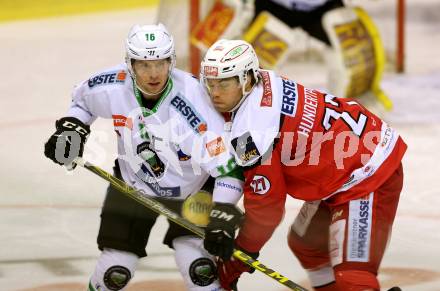 EBEL. Eishockey Bundesliga. KAC gegen 	HDD Olimpija Ljubljana. Thomas HUndertpfund, (KAC), Ales Music (Laibach). Klagenfurt, am 23.12.2016.
Foto: Kuess

---
pressefotos, pressefotografie, kuess, qs, qspictures, sport, bild, bilder, bilddatenbank