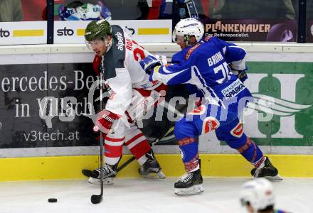 EBEL. Eishockey Bundesliga. VSV gegen	HCB Suedtirol Alperia. Nico Brunner,  (VSV), Jesse Root (Bozen). Villach, am 26.12.2016.
Foto: Kuess

---
pressefotos, pressefotografie, kuess, qs, qspictures, sport, bild, bilder, bilddatenbank