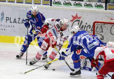 EBEL. Eishockey Bundesliga. VSV gegen	KAC. Florian Muehlstein, Evan McGrath (VSV), Patrick Harand (KAC). Villach, am 28.12.2016.
Foto: Kuess

---
pressefotos, pressefotografie, kuess, qs, qspictures, sport, bild, bilder, bilddatenbank