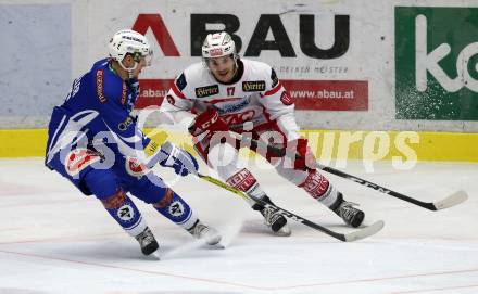 EBEL. Eishockey Bundesliga. VSV gegen	KAC. Daniel Nageler, (VSV), Manuel Ganahl  (KAC). Villach, am 28.12.2016.
Foto: Kuess

---
pressefotos, pressefotografie, kuess, qs, qspictures, sport, bild, bilder, bilddatenbank