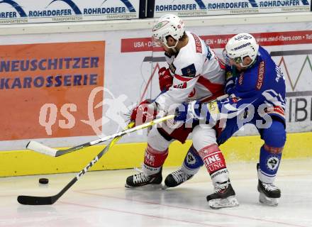 EBEL. Eishockey Bundesliga. VSV gegen	KAC. Florian Muehlstein,  (VSV), Thomas Koch (KAC). Villach, am 28.12.2016.
Foto: Kuess

---
pressefotos, pressefotografie, kuess, qs, qspictures, sport, bild, bilder, bilddatenbank