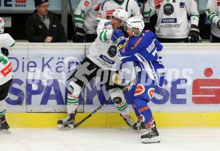 EBEL. Eishockey Bundesliga. VSV gegen	HDD Olimpija Ljubljana. Nico Brunner,  (VSV), Sebastjan Hadzic (Laibach). Villach, am 30.12.2016.
Foto: Kuess

---
pressefotos, pressefotografie, kuess, qs, qspictures, sport, bild, bilder, bilddatenbank