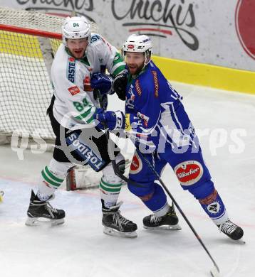 EBEL. Eishockey Bundesliga. VSV gegen	HDD Olimpija Ljubljana. Olivier Latendresse,  (VSV), Zan Luka Srpcic (Laibach). Villach, am 30.12.2016.
Foto: Kuess

---
pressefotos, pressefotografie, kuess, qs, qspictures, sport, bild, bilder, bilddatenbank