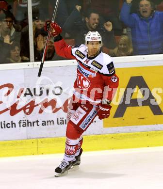 EBEL. Eishockey Bundesliga. KAC gegen 	EC Red Bull Salzburg. Torjubel Jamie Lundmark (KAC). Klagenfurt, am 3.1.2017.
Foto: Kuess

---
pressefotos, pressefotografie, kuess, qs, qspictures, sport, bild, bilder, bilddatenbank