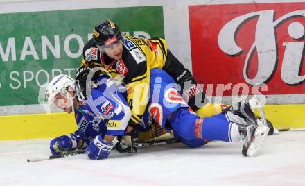 EBEL. Eishockey Bundesliga. VSV gegen	UPC Vienna Capitals. Jeremie Ouellet Blain, (VSV), Jonathan Ferland  (Vienna Capitals). Villach, am 6.1.2017.
Foto: Kuess

---
pressefotos, pressefotografie, kuess, qs, qspictures, sport, bild, bilder, bilddatenbank