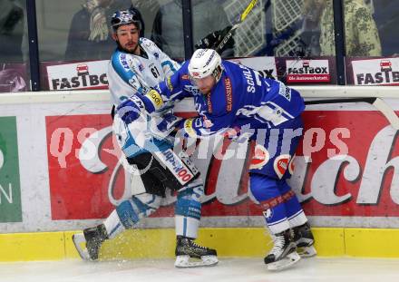 EBEL. Eishockey Bundesliga. VSV gegen	EHC Liwest Black Wings Linz.  Markus Schlacher,  (VSV), Patrick Spannring (Linz). Villach, am 11.1.2017.
Foto: Kuess

---
pressefotos, pressefotografie, kuess, qs, qspictures, sport, bild, bilder, bilddatenbank