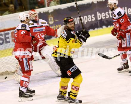 EBEL. Eishockey Bundesliga. KAC gegen 	UPC Vienna Capitals. Torjubel Sharp McGregor (Vienna Capitals). Klagenfurt, am 11.1.2017.
Foto: Kuess

---
pressefotos, pressefotografie, kuess, qs, qspictures, sport, bild, bilder, bilddatenbank