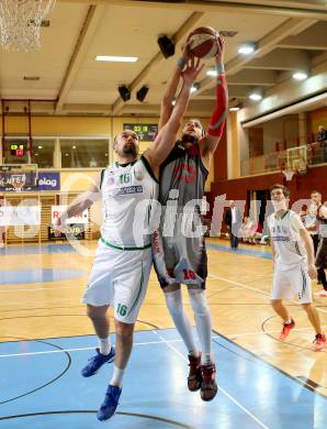 Basketball 2. Bundesliga. GD 13. Runde. KOS Celovec gegen Villach Raiders.  Vjeran Soldo, (KOS Celovec), Marko Kolaric (Villach). Klagenfurt, am 14.1.2017.
Foto: Kuess
---
pressefotos, pressefotografie, kuess, qs, qspictures, sport, bild, bilder, bilddatenbank