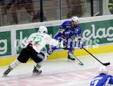 EBEL. Eishockey Bundesliga. VSV gegen	HDD Olimpija Ljubljana. Olivier Latendresse (VSV),  Cepon Kristjan (Laibach). Villach, am 20.1.2017.
Foto: Kuess

---
pressefotos, pressefotografie, kuess, qs, qspictures, sport, bild, bilder, bilddatenbank