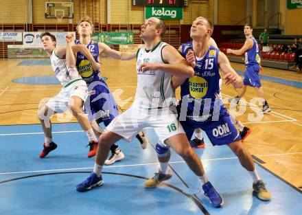 Basketball. OEBV Cup. KOS Celovec gegen Swans Gmunden. Vjeran Soldo, Peter Papic, (KOS Celovec),  Povilas Gaidys, Mathias Linortner (Gmunden). Klagenfurt, am 20.1.2017.
Foto: Kuess
---
pressefotos, pressefotografie, kuess, qs, qspictures, sport, bild, bilder, bilddatenbank