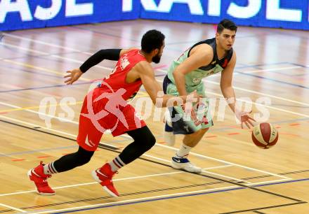 Basketball. OEBV Cup. Raiders Villach gegen WBC Wels. Luka Gvozden,  (Villach), Kevin Payton (Wels). Villach, am 21.1.2017.
Foto: Kuess
---
pressefotos, pressefotografie, kuess, qs, qspictures, sport, bild, bilder, bilddatenbank