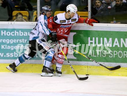 EBEL. Eishockey Bundesliga. KAC gegen 	EHC Liwest Black Wings Linz. Thomas Hundertpfund, (KAC), Patrick Spannring (Linz). Klagenfurt, am 22.1.2017.
Foto: Kuess

---
pressefotos, pressefotografie, kuess, qs, qspictures, sport, bild, bilder, bilddatenbank