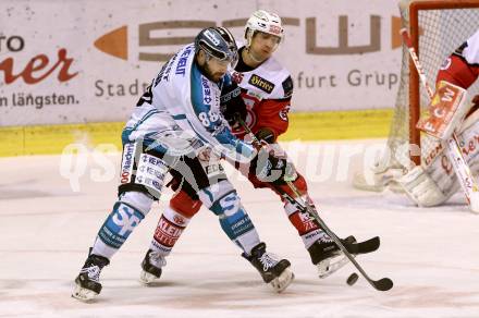 EBEL. Eishockey Bundesliga. KAC gegen 	EHC Liwest Black Wings Linz. Mitja Robar, (KAC), Dan Dasilva (Linz). Klagenfurt, am 22.1.2017.
Foto: Kuess

---
pressefotos, pressefotografie, kuess, qs, qspictures, sport, bild, bilder, bilddatenbank