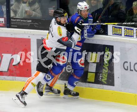 EBEL. Eishockey Bundesliga. VSV gegen	Dornbirner Eishockey Club. Stefan Bacher, (VSV), Corin Konradsheim  (Dornbirn). Villach, am 27.1.2017.
Foto: Kuess

---
pressefotos, pressefotografie, kuess, qs, qspictures, sport, bild, bilder, bilddatenbank