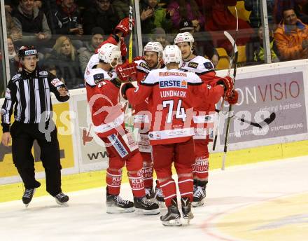 EBEL. Eishockey Bundesliga. KAC gegen 	EC Red Bull Salzburg. Torjubel Thomas Koch  (KAC). Klagenfurt, am 29.1.2017.
Foto: Kuess

---
pressefotos, pressefotografie, kuess, qs, qspictures, sport, bild, bilder, bilddatenbank