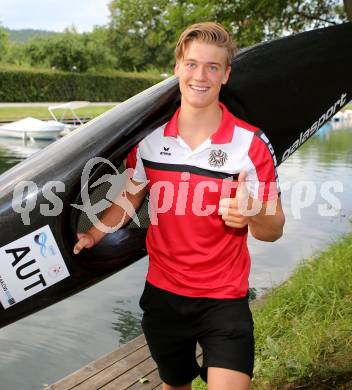 Wildwassersport. Kajak, Kanu.  Felix Oschmautz. Klagenfurt, am 18.7.2016.
Foto: Kuess
---
pressefotos, pressefotografie, kuess, qs, qspictures, sport, bild, bilder, bilddatenbank