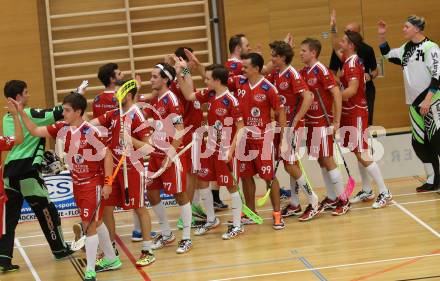 Floorball. 1. Bundesliga. VSV gegen KAC. Torjubel KAC. Villach, am 17.9.2016.
Foto: Kuess
---
pressefotos, pressefotografie, kuess, qs, qspictures, sport, bild, bilder, bilddatenbank