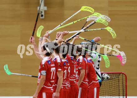 Floorball. 1. Bundesliga. VSV gegen KAC. Jubel  (KAC). Villach, am 17.9.2016.
Foto: Kuess
---
pressefotos, pressefotografie, kuess, qs, qspictures, sport, bild, bilder, bilddatenbank