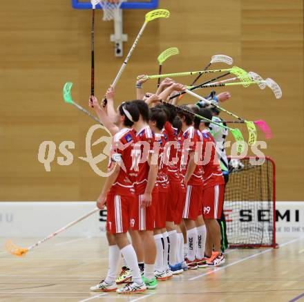 Floorball. 1. Bundesliga. VSV gegen KAC. Jubel  (KAC). Villach, am 17.9.2016.
Foto: Kuess
---
pressefotos, pressefotografie, kuess, qs, qspictures, sport, bild, bilder, bilddatenbank