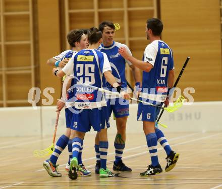 Floorball. 1. Bundesliga. VSV gegen KAC. Torjubel VSV. Villach, am 17.9.2016.
Foto: Kuess
---
pressefotos, pressefotografie, kuess, qs, qspictures, sport, bild, bilder, bilddatenbank