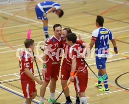 Floorball. 1. Bundesliga. VSV gegen KAC. Torjubel  (KAC). Villach, am 17.9.2016.
Foto: Kuess
---
pressefotos, pressefotografie, kuess, qs, qspictures, sport, bild, bilder, bilddatenbank