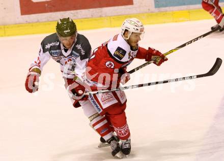 EBEL. Eishockey Bundesliga. KAC gegen 	HCB Suedtirol Alperia. Manuel Geier,  (KAC), Clark Thompson Seymour (Bozen). Klagenfurt, am 29.1.2017.
Foto: Kuess

---
pressefotos, pressefotografie, kuess, qs, qspictures, sport, bild, bilder, bilddatenbank