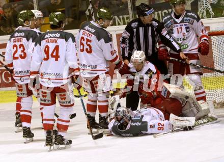 EBEL. Eishockey Bundesliga. KAC gegen 	HCB Suedtirol Alperia. Patrick Harand, (KAC), Marcel Melichercik  (Bozen). Klagenfurt, am 29.1.2017.
Foto: Kuess

---
pressefotos, pressefotografie, kuess, qs, qspictures, sport, bild, bilder, bilddatenbank