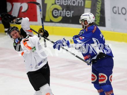 EBEL. Eishockey Bundesliga. VSV gegen	Moser Medical Graz99ers. Markus Schlacher, (VSV), Ken Ograjensek  (Graz). Villach, am 5.2.2017.
Foto: Kuess

---
pressefotos, pressefotografie, kuess, qs, qspictures, sport, bild, bilder, bilddatenbank